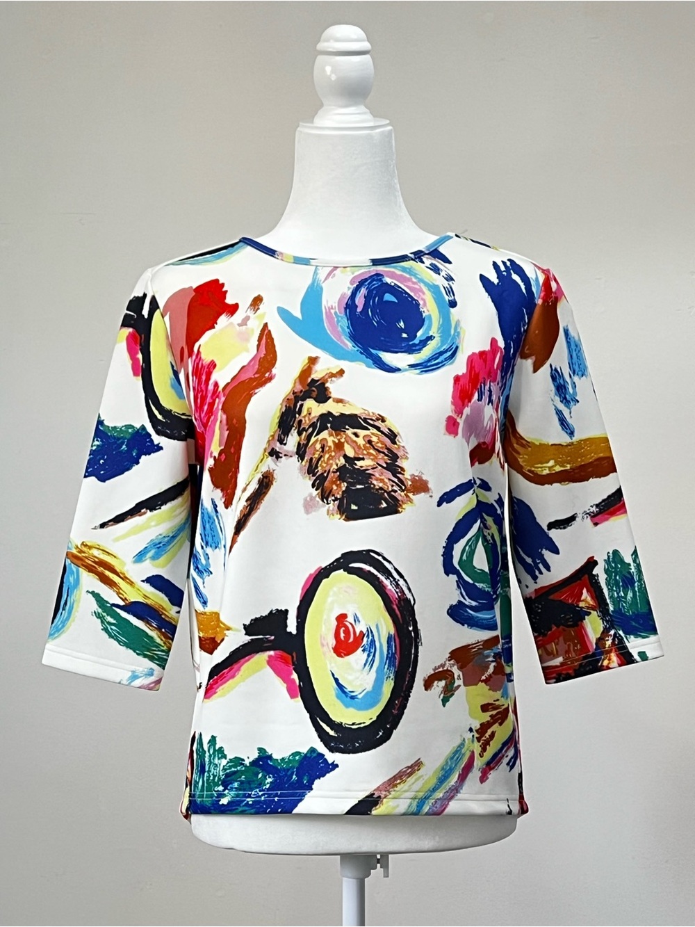 Vintage Middleton Abstract Wearable Art Blouse Women's Size L Vibrant